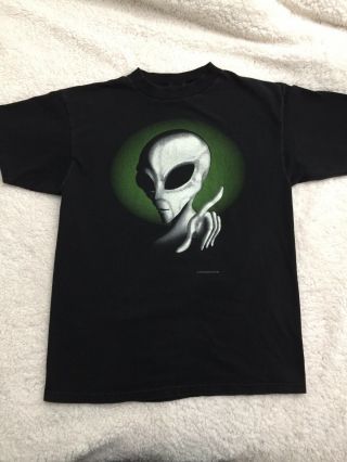 Vintage 90s Fashion Victim Alien Very Rare T Shirt Xl Ufo 1995 Glow In The Dark