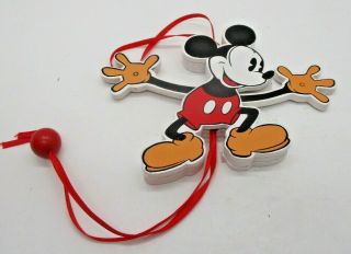 Kurt Adler Mickey Mouse Wood Pull String Christmas Ornament