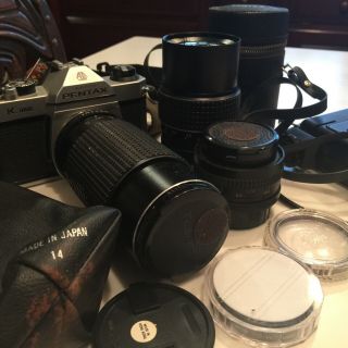 Vintage Asahi Pentax Se K1000 35mm Camera Bundle,  Lenses,  Filters,  Flash,  More