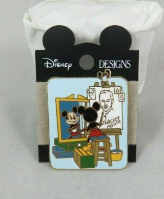 Walt Disney World Pin - Mickey Mouse Self Portrait - Walt - Norman Rockwell