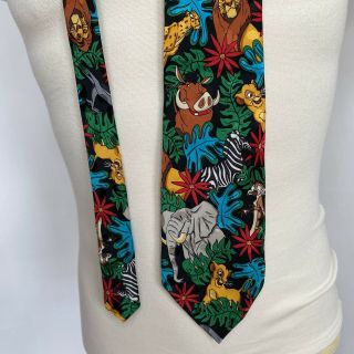 Vtg The Disney Store Lion King Animated Movie Silk Neck Tie Simba See Details
