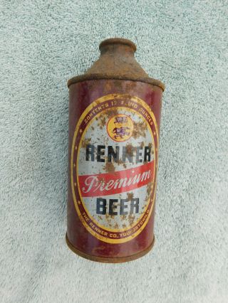 Vintage Renner Premium 12 Oz Cone Top Beer Can - Youngstown,  Ohio