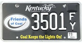 Kentucky Friends Of Coal License Plate 3501fy