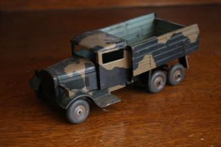 Antique Germany Tippco Ww2 Military Truck Wind Up Tin Litho Toy