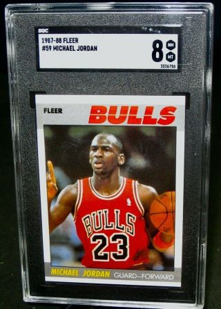 Sgc 8 Nm/mt 1987 Fleer Michael Jordan Basketball Card 59 Chicago Bulls