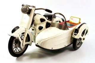 1950s Sunbeam 9” (23 Cm) Friction Motorcycle With Sidecar By Marusan Nr