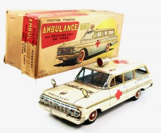 1961 Chevrolet Impala Ambulance 10” (25 Cm) W/original Box By Acs Nr