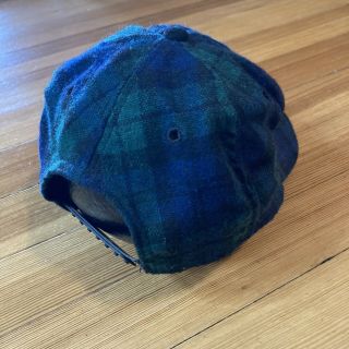 RARE Vintage 1990s Stussy Logo Snap Back Hat Green Plaid Cap Made in USA 3