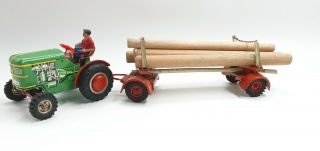 Tin Toy Wind Up Tippco Tractor Toc - 65