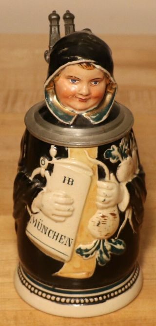 Munich Child By Reinemann 1/2 L German Character Beer Stein Antique 209