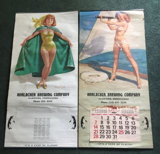 Horlacher Beer Allentown Pa Pinup Girl Calendars 1967 And 1969 Vintage