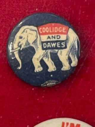 Coolidge And Daws Presidential Campaign Pin