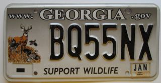 Georgia 2010 Support Wildlife Graphic License Plate Bq55nx