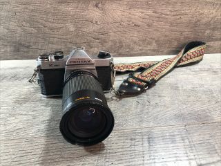 Vintage Asahi Pentax K1000 35mm Film Camera Neck Strap Kiron 28 105mm F 3.  2 4.  5