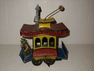 1922 Fontaine Fox Tin Toonerville Trolley Windup Toy