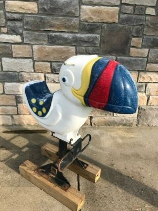 Vintage Gametime Saddle Mates Cast Aluminum Playground Toy Ride On Toucan