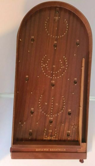 Hit - A - Pin Bagatelle Jaques London 80010 (76x37cm) Comes With 19 Balls And Boxed