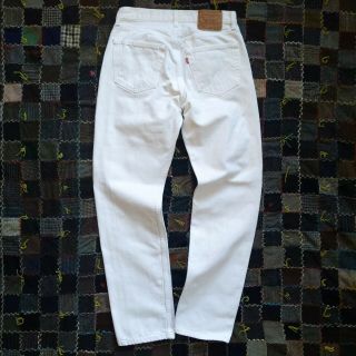 Vintage 90s Levis 501 White Button Fly Denim Jeans Made In Usa Measured 29x31