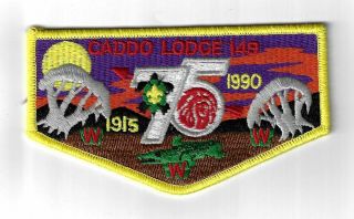 Boy Scout Oa 149 Caddo Lodge 1915 - 1990 75th Anniversary Flap