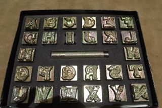 Leather Tools/ Vintage Craftool Co 3/4 Alphabet Set Celtic 3d 8140