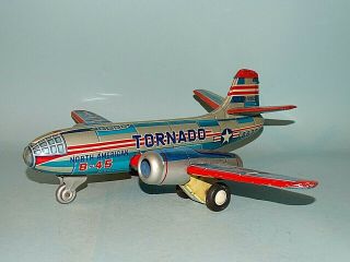 North American B - 45 Tornado Bomber Tin Friction Toy Bandai Japan