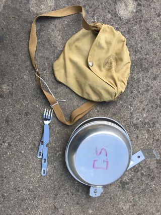 Vintage Boy Scouts Of America Aluminum Mess Kit Camping Hiking 1960 