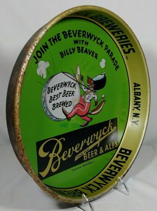 Old Beverwyck Beer Tin Serving Tray Beverwyck Breweries Inc.  Albany NY Beaver 3