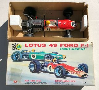 Lotus 49 Ford F - 1 Formula Racing Car 16 Inch Toy - Japan - Battery - Op1960s - Nmib