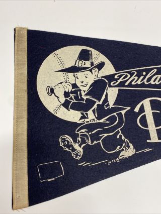 RARE Vintage Philadelphia Phillies 12x29.  5 Vintage Pennant MLB Baseball Flag 2