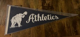 Vintage 1940s Vintage Philadelphia Athletics A’s Wool Felt 11.  5x26 Pennant