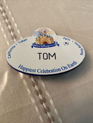 Disney Wdw Cast Member Name Tag Badge Pin Happiest Celebration On Earth Tom 2