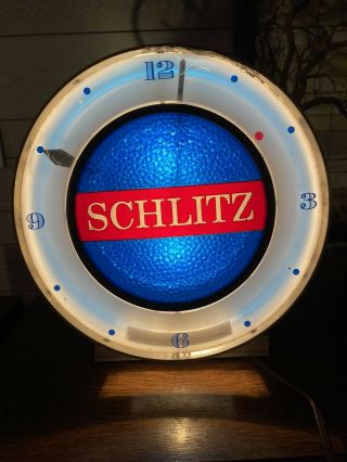 Vintage 1961 Schiltz Lighted Bar Clock