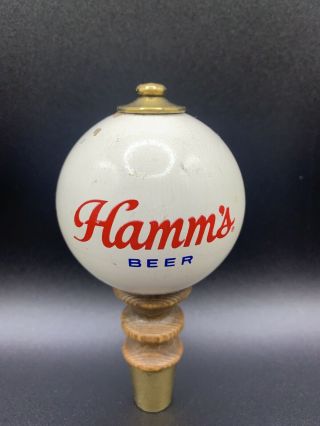 Vintage Hamm’s Beer Tap Handle Knob “cue Ball” - Bar/man Cave Collectible