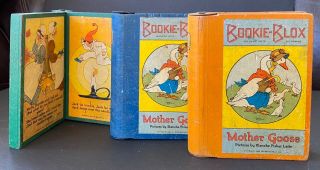 Rare full set - 11 Bookie - Blox Books - Mother Goose Nursery Rhymes - copyright 1922 3