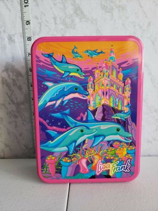 Vintage The Wonderful World Of Lisa Frank Tin Box Fantasea Castle Dolphins