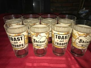 8 Shiner Texas Beer Toast Our Troops Digital Camo Pint Glass Tumbler 16 Oz 5¾ "