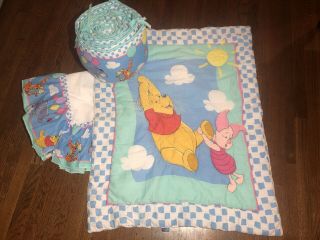 Vintage 1995 Disney Winnie The Pooh Bedding Comforter,  Crib Bumper,  Crib Skirt