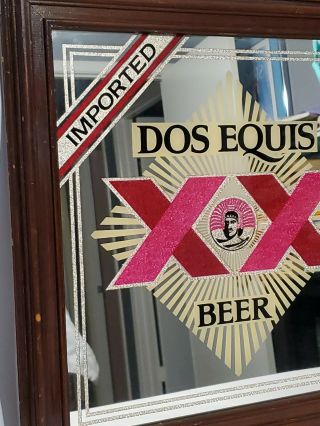 Vintage Dos Equis Xx Imported Beer Mirror In Picture Frame