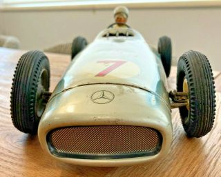 TIPPCO,  VERY RARE MERCEDES W196 RACING CAR,  FRICTION,  TIN TOY,  GERMANY,  37cm 3
