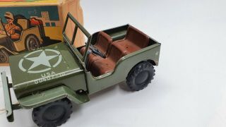 Tin Toy Wind Up GÖSO GOSO Willys Jeep with Box 2