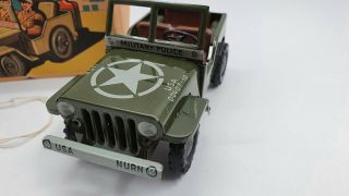 Tin Toy Wind Up GÖSO GOSO Willys Jeep with Box 3