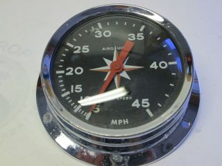 Vintage Airguide Sea Speed Speedometer 45 MPH 4 in Dia 2