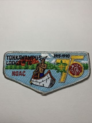 Oa Tonkawampus Lodge 16 F 1915 - 1990 75th Anniversary Noac Flap