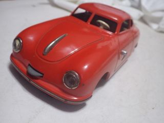 Jnf Prototyp Porsche 356 Coupe Tinplate/wind - Up 1:19 (germany) Red - Orange