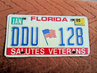 Vintage Florida Salutes Veterans License Plate