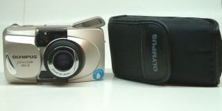 (eh) Vintage Olympus Mju Zoom 80 Wide 35mm Camera & Olympus Carrycase Great Cond
