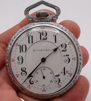 Vintage 16s 19j Illinois Burlington Special Pocket Watch Model 5 Grade 185 - Nr