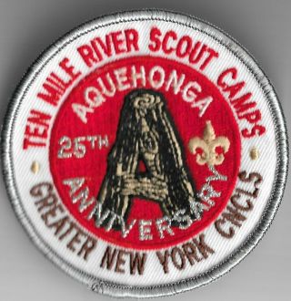 Camp Aquehonga 25th Anniversary Patch Ten Mile River Scout Camps