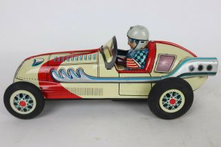 Rare Vintage 1950s Atomic Drive Jet Racer Aaa Sonsco Japan Tin Friction Indy Car