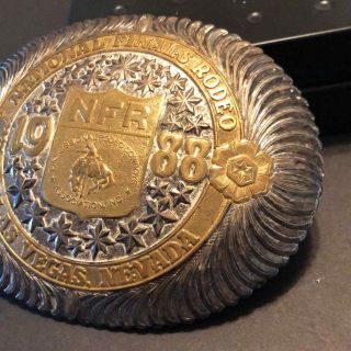 Vintage VTG Gist NFR Rodeo Belt Buckle National Finals Rodeo Las Vegas Nevada 2